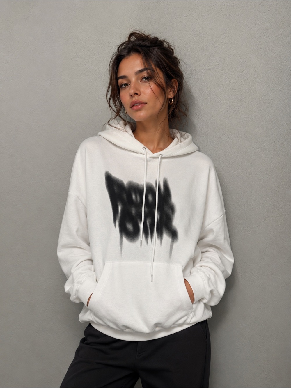 Cherrybomb Unisex White Graphic Hoodie Made in Korea